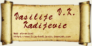 Vasilije Kadijević vizit kartica